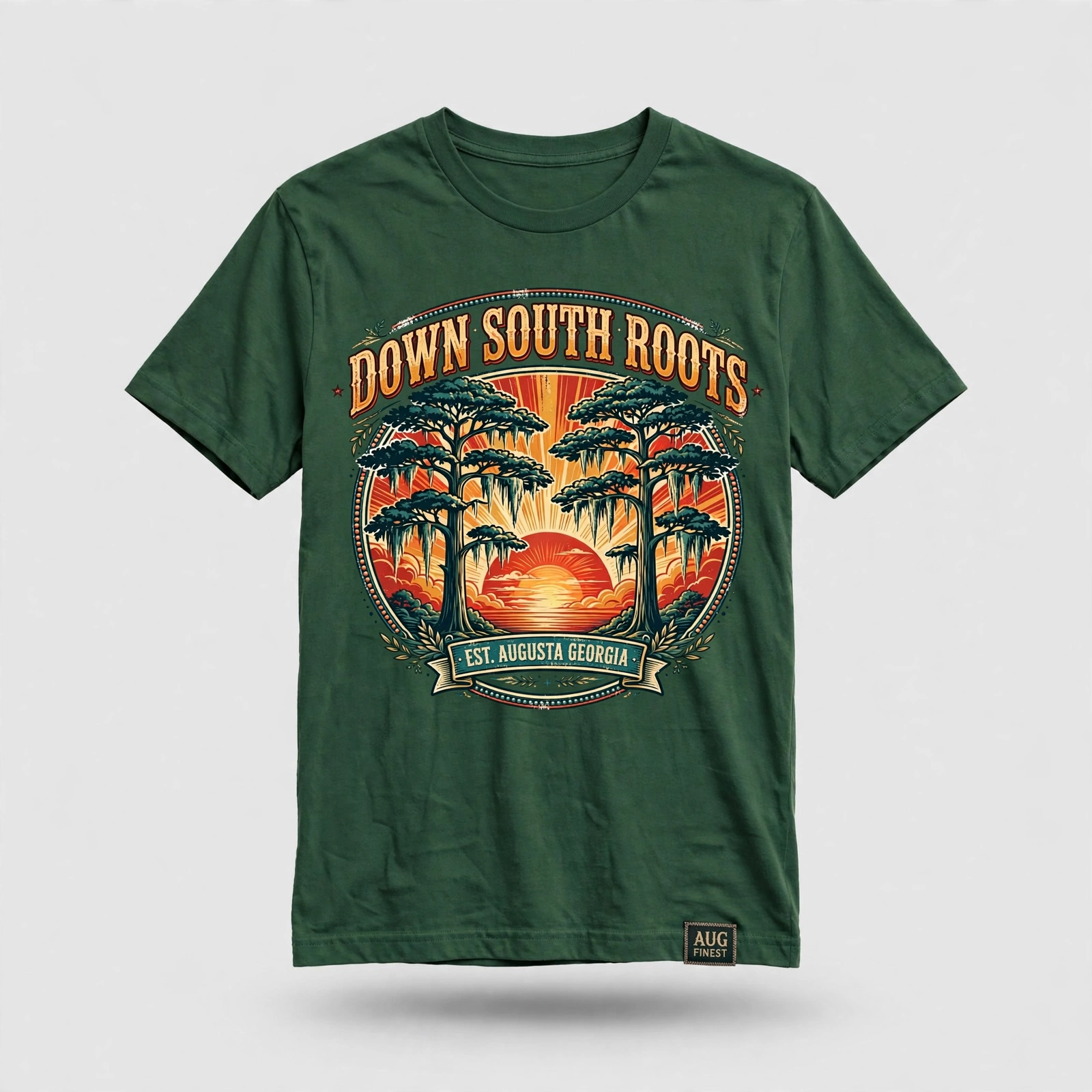 Green Aug Fin_Est Down South Roots T-shirt